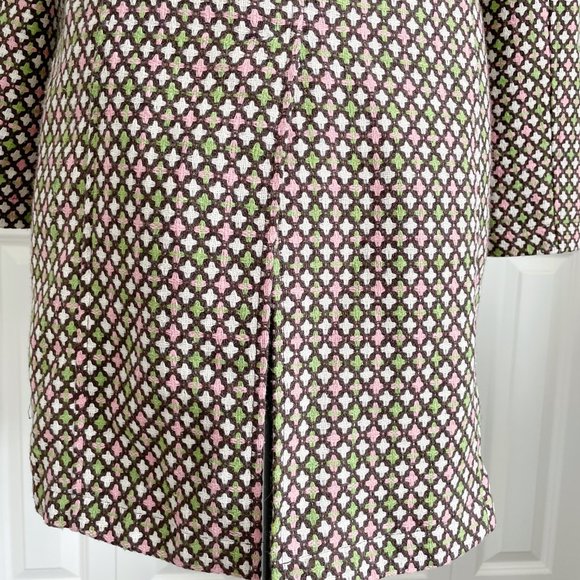 Preppy Pink Green Tweed Coat With Belt (S) Blendshe - Picture 12 of 14
